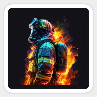 Firefighter Flames Cool Sticker
